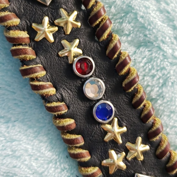 100% Black /Brown Leather Wrist Wrap - Picture 7 of 8